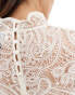 Фото #3 товара Mango lace high neck top in white