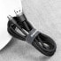 Wytrzymały elastyczny kabel przewód USB microUSB QC3.0 2.4A 1M czarno-szary