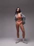 Topshop mix and match rib underwire bikini top in coral CORAL RIB, US 32D - фото #7