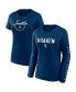 ფოტო #1 პროდუქტის Women's Deep Sea Blue Seattle Kraken Long and Short Sleeve Two-Pack T-shirt Set