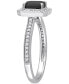 ფოტო #4 პროდუქტის Black Diamond (1 ct. t.w.) & White Diamond (1/4 ct. t.w.) Emerald-Cut Engagement Ring in 14k White Gold