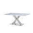 Фото #1 товара Обеденный стол DKD Home Decor Стеклянный Серебристый Серый Сталь Белый 180 x 90 x 78 cm