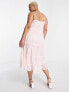 Фото #3 товара Vila Curve Exclusive Bridesmaid midi cami dress with frill detail in textured pink