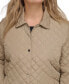 Фото #4 товара Womens Plus Size Collared Quilted Coat