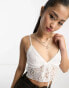 Heartbreak cami top with lace print in white