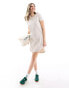 JDY short sleeve jersey mini t-shirt dress in stone Серый, 3XL - фото #2