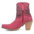 Dingo Bandida Paisley Studded Round Toe Cowboy Booties Womens Pink Casual Boots