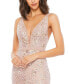 ფოტო #2 პროდუქტის Women's Floral Embellished Sleeveless Plunge Neck Gown