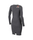 Фото #2 товара Women's Charcoal Cleveland Browns Lace Up Long Sleeve Dress