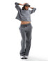 In The Style polo sweatshirt co-ord in charcoal