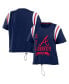 Фото #1 товара Women's Navy Atlanta Braves Cinched Colorblock T-shirt