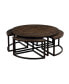 Arcadia Wood 42" Round Coffee Table with Nesting Tables