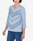 ფოტო #2 პროდუქტის Scottsdale Women's Floral Chevron Beaded Split Neck Top