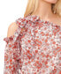 Фото #3 товара Women's Long Sleeve Cold-Shoulder Bow Floral-Print Blouse