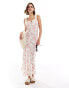 Фото #3 товара Mango sweetheart neck floral midi dress in white