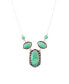 Shield Genuine Turquoise Oval Necklace