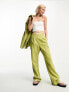 4th & Reckless strap waist detail tailored trouser co-ord in green