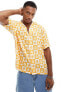 Фото #1 товара Jack & Jones Originals revere collar shirt with tile print in orange