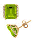 ფოტო #3 პროდუქტის Gemstone and Diamond Accent Stud Earrings in 14k Gold