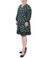 ფოტო #3 პროდუქტის Plus Size Long Sleeve Combo Chiffon Dress