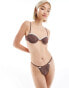 Фото #3 товара Reclaimed Vintage underwire bikini top with lace trim and bows in brown