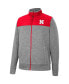 Фото #3 товара Men's Gray, Scarlet Nebraska Huskers Putter Herringbone Full-Zip Jacket