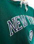 Фото #4 товара Daisy Street NY oversized double layer hoodie in green and white