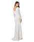 Women's White Gretchen V-Neck Long Sleeve Wedding Dress