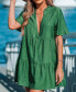 ფოტო #1 პროდუქტის Women's Forest Green Paneled Cover-Up Dress
