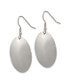 Stainless Steel Polished Disc Dangle Shepherd Hook Earrings