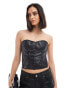 Фото #1 товара Armani Exchange co-ord coated strapless top in black