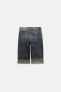 Zw collection loose high-waist capri denim bermuda shorts