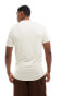 New Look short sleeve slim fit knit polo in off white