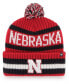 Фото #3 товара Men's Scarlet Nebraska Huskers Bering Cuffed Knit Hat with Pom