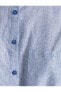 Фото #47 товара Midi Gömlek Elbise Kuşaklı Düğmeli Keten Karışımlı
