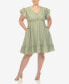 ფოტო #5 პროდუქტის Plus Size Ruffle Sleeve Knee-Length Dress