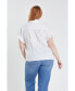 Фото #2 товара Women's Plus Size Linen Ruffle Shirt