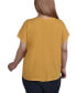 Plus Size Short Sleeve Top with Cutouts and Hardware Golden Glow, 1X - фото #2