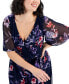 Фото #4 товара Women's Printed Faux-Wrap Ruffle-Trim Dress