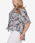 ფოტო #3 პროდუქტის Plus Size Paisley Silky Gauze Top