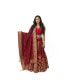 Фото #2 товара Women's Red Hand Embroidered Bridal Lehenga Choli Set