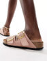 Birkenstock Arizona big buckle sandals in pink nubuck