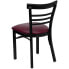 Фото #2 товара Hercules Series Black Ladder Back Metal Restaurant Chair - Burgundy Vinyl Seat