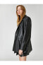 Куртка Koton Blazer Leather-Look Buttoned Pocket