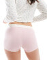 ASOS DESIGN mix & match short with exposed waistband and picot trim in pink