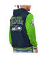 Men's Navy, Neon Green Seattle Seahawks Commemorative Reversible Full-Zip Jacket
