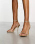 Glamorous barely there heeled sandals in gold glitter