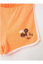 Kapüşonlu Mickey Mouse Baskılı Kısa Kollu Kız Çocuk Tişört Ve Şort