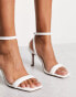 Фото #2 товара ASOS DESIGN Halsey barely there heeled sandals in white