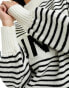 In The Style x Perrie Sian Sunday motif high neck jumper in mono stripe